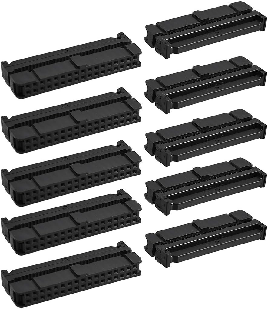 uxcell 10 Pcs 34 Position Female IDC Socket Flat Ribbon Cable Connector Black