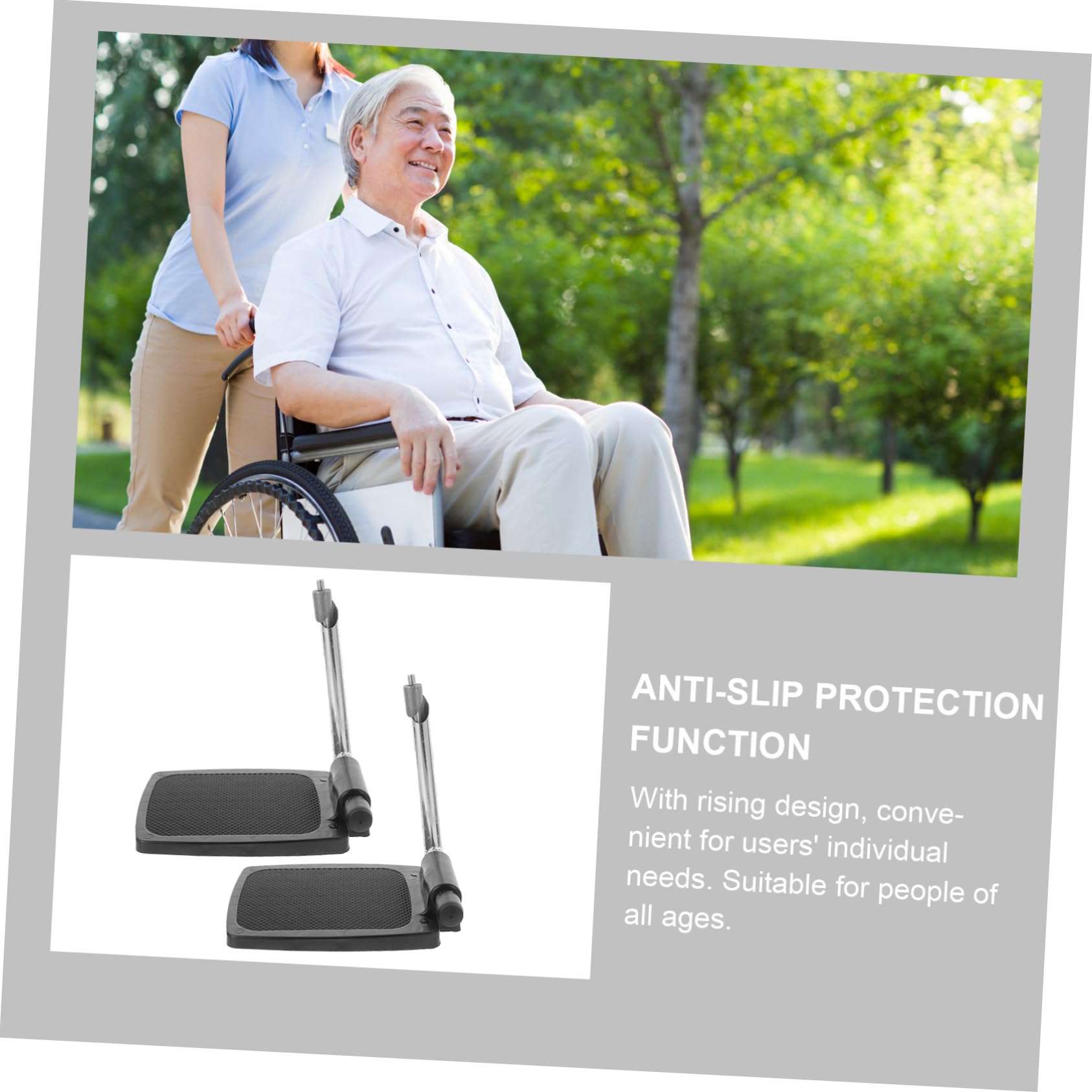 Healeved Reposapiés Resistentes para Silla de Ruedas Pedal y Almohadilla de Plástico, Accesorios Plegables para Uso Diario Color Aleatorio