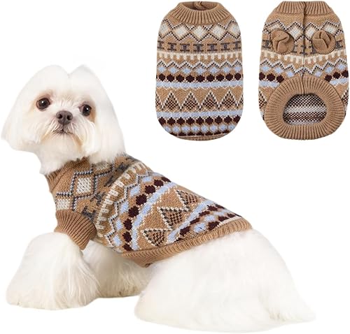 Miniatura 1 de Suéter suave y cálido para perro, suéter de punto para gato, suéter clásico grueso para mascotas, lindo suéter de invierno para perro, suéter de