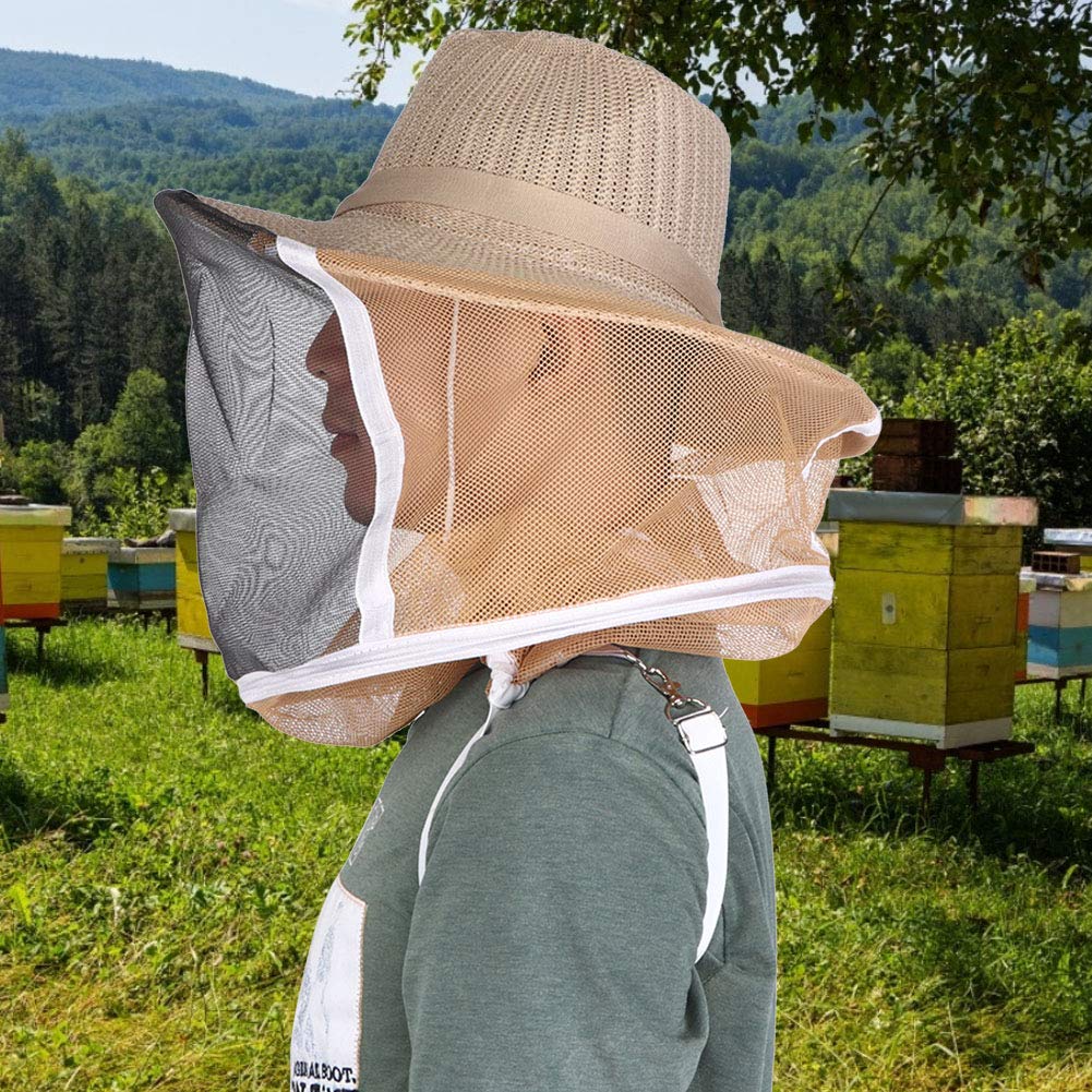 Cappello da Apicoltore, Cappello a Cowboy Antinfiamma e Traspirante per Apicoltura all'Aperto, con Velo di Protezione, Protezione Completa per la Testa