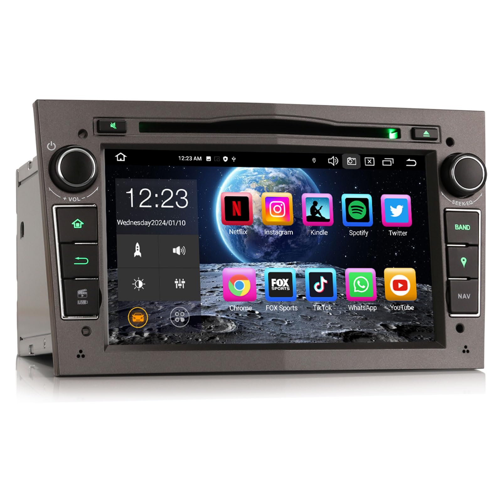 Erisin 8-Core 6GB+128GB Android 14 Radio Coche Bluetooth GPS Navegador para Opel Astra H Antara Corsa C/D Vivaro Zafira Vectra Meriva Signum 7" Pantalla CarPlay Android Auto Dab+WiFi 4G USB DSP Canbus