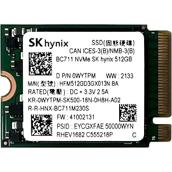 SKHynix BC711 512GB NVMe PCIe M.2 2230 30mm Solid State Drive - HFM512GD3GX013N BA- OEM Packaging