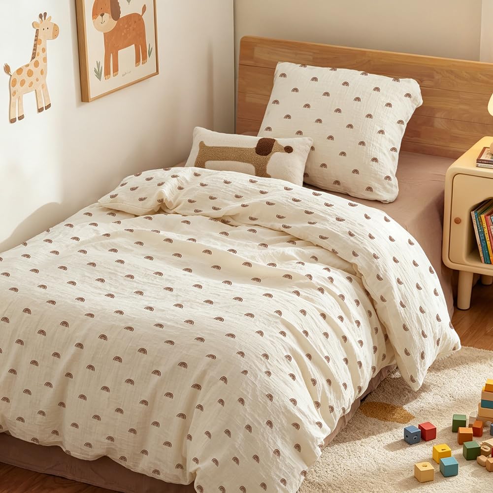Nayoroom Bettwäsche 135x200 Jungen Kinder Braun Dackel Bettbezug Kinderbettwäsche mit Reißverschluss