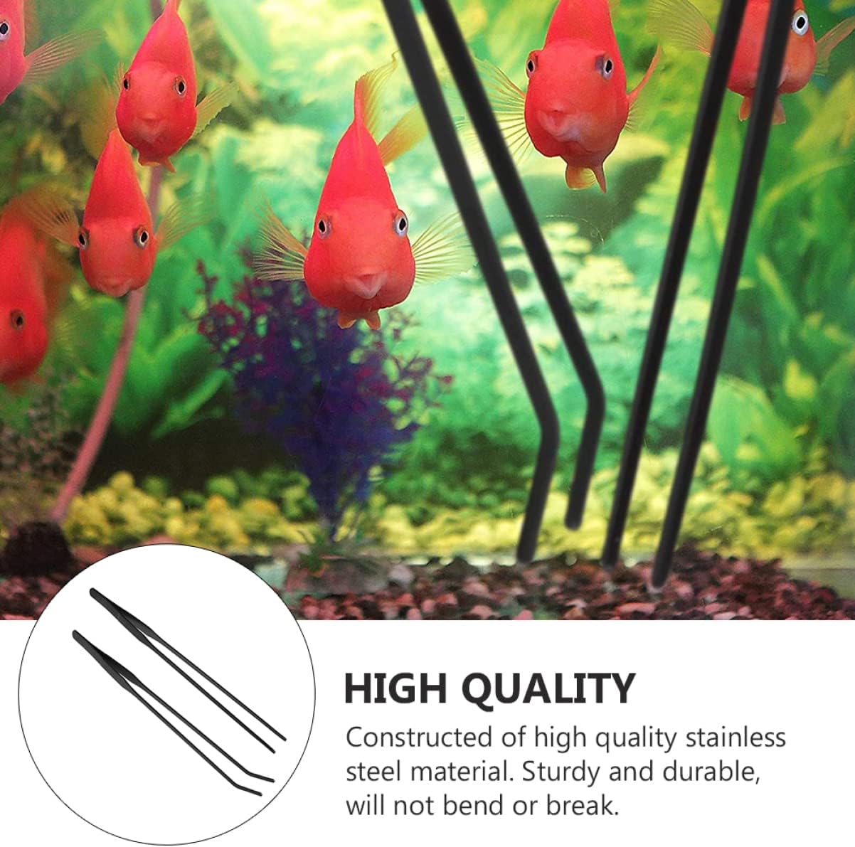 balacoo 6pcs Aquarium Cleaning Tool Set Tweezers for Water Plants Maintenance Fish Tank Cleaning Aquatic Plant Care Straight Curved Tip