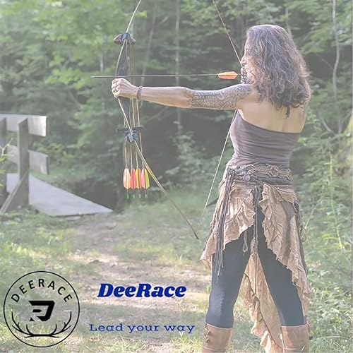 Miniatura 18 de DEERACE Takedown - Juego de arco recurvo y flecha, 62 pulgadas, clásico arco de madera tradicional para adultos, jóvenes, principiantes, caza, tiro