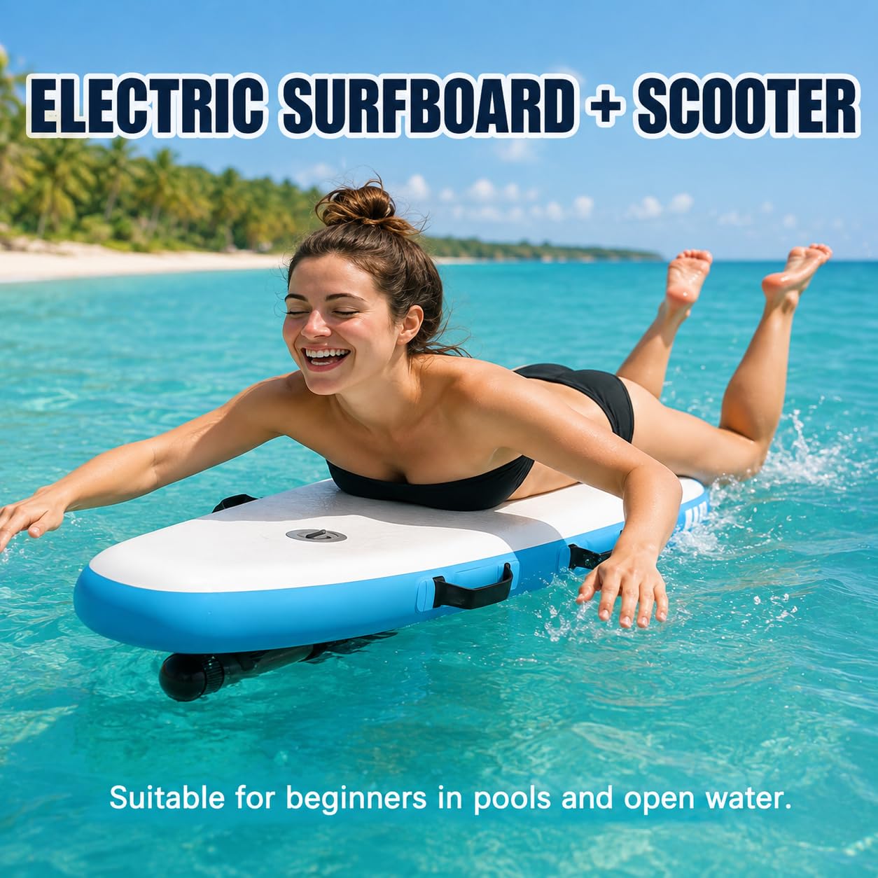 Elektrisches Surfbrett Wasserscooter 500W/700W Motor Aufblasbares | Dual-Mode-Design mit 3-7/9 km/h Geschwindigkeit, 40-130 min Laufzeit, 40 m Tiefe und 115 kg Tragkraft