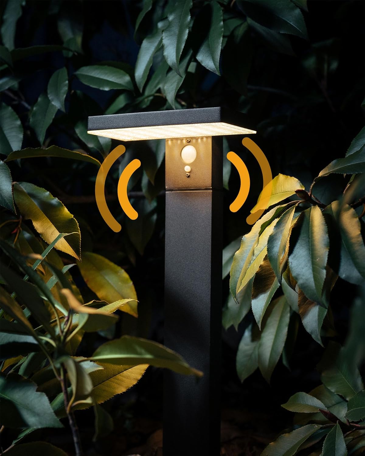 Yoolax Solar Pathway Lights Outdoor Motion Sensor Landscape Lights 2 Pack Aluminum Dual-use Path Lights for Garden, Patio, Yard, Driveway,Deck (Square)