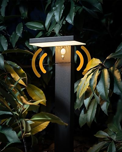 Miniatura 10 de Yoolax - Luces solares para camino, con sensor de movimiento, para exteriores, paquete de 2 unidades, impermeables, del atardecer al amanecer, luces