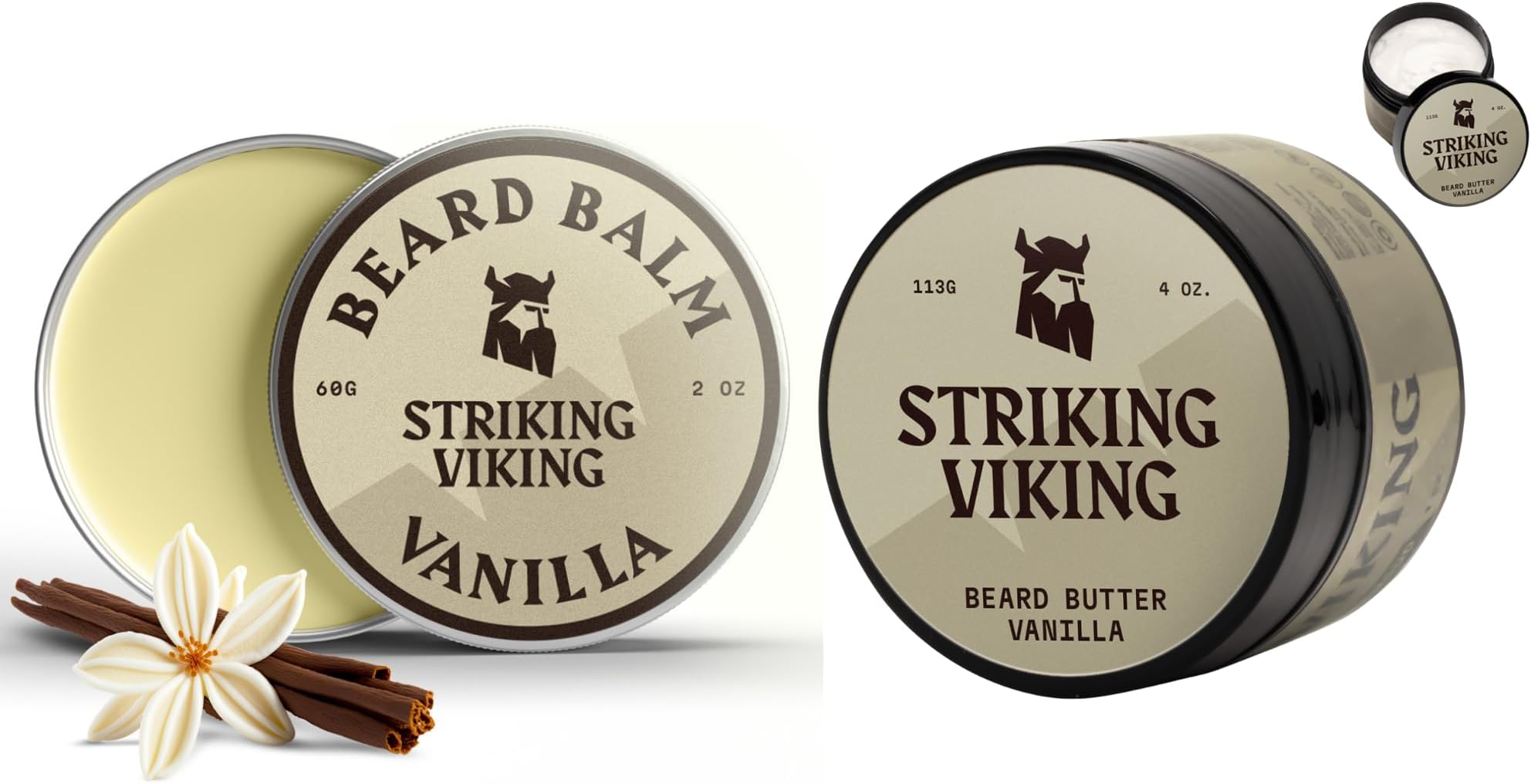 Pack of 2 Beard Balm (2oz) and Beard Butter (4oz) Vanilla Scent