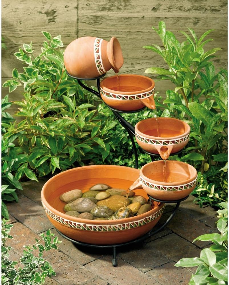 Sundance Mosaic Cascade Solar Outdoor Bird Bath Fountain