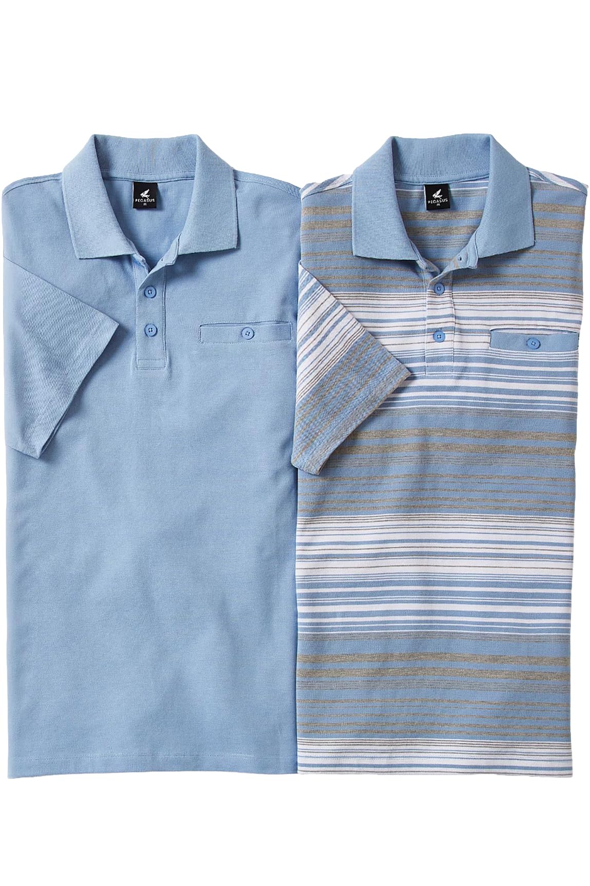 Pegasus Men's Cotton Polo Shirt - Light Blue - 3XL