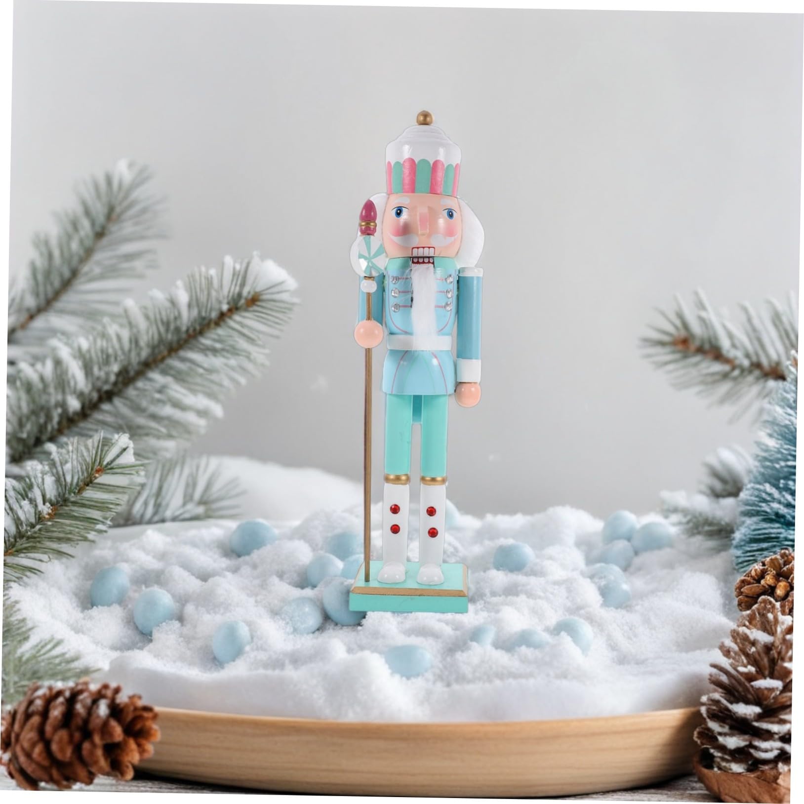 Drewniany Figurka Żołnierza Dziadka Do Orzechów Dekoracja Świąteczna Xmas Ręcznie Malowany Nutcracker Ornament Do Domu i Sklepu