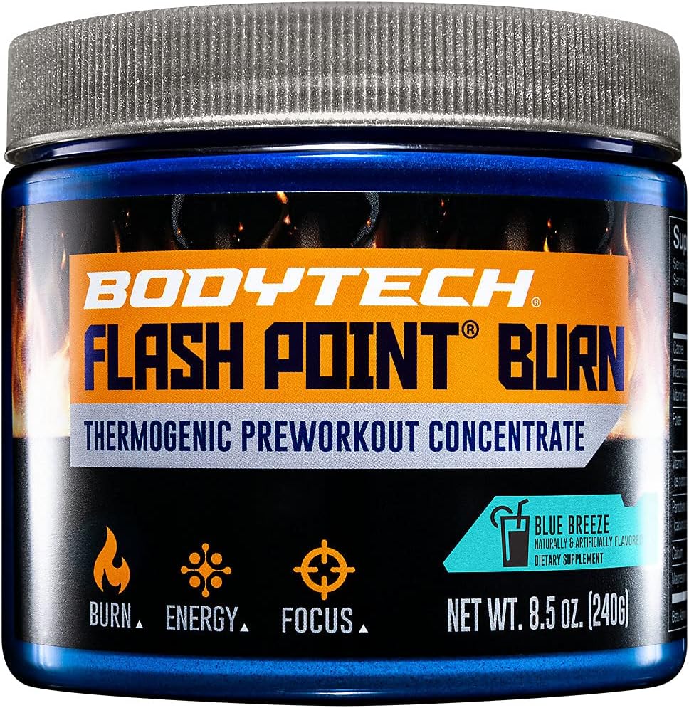 Amazon Com Flash Point Burn Thermogenic Preworkout Concentrate Blue Breeze 8 5 Oz 30 Servings Health Household