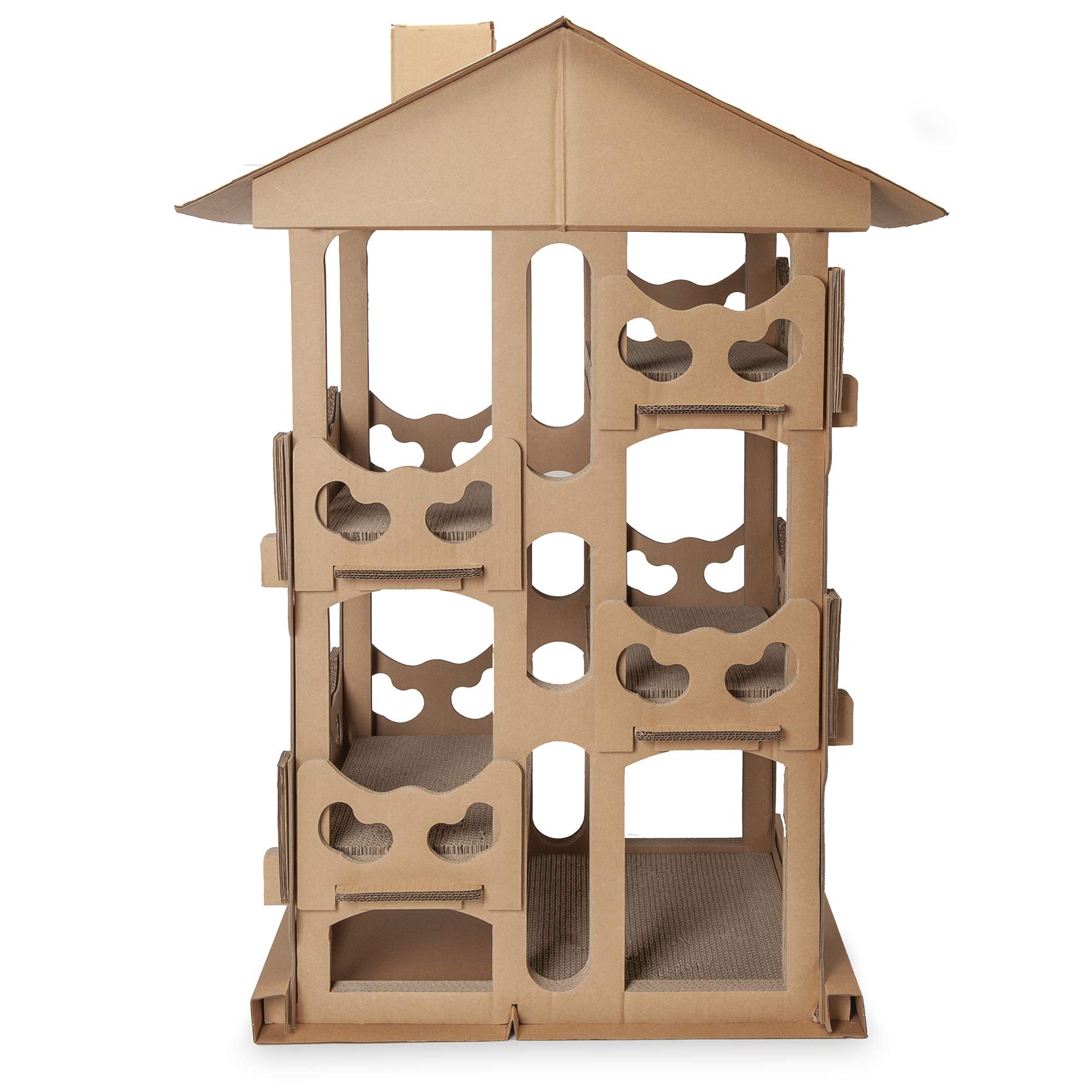 cardboard cat scratcher house