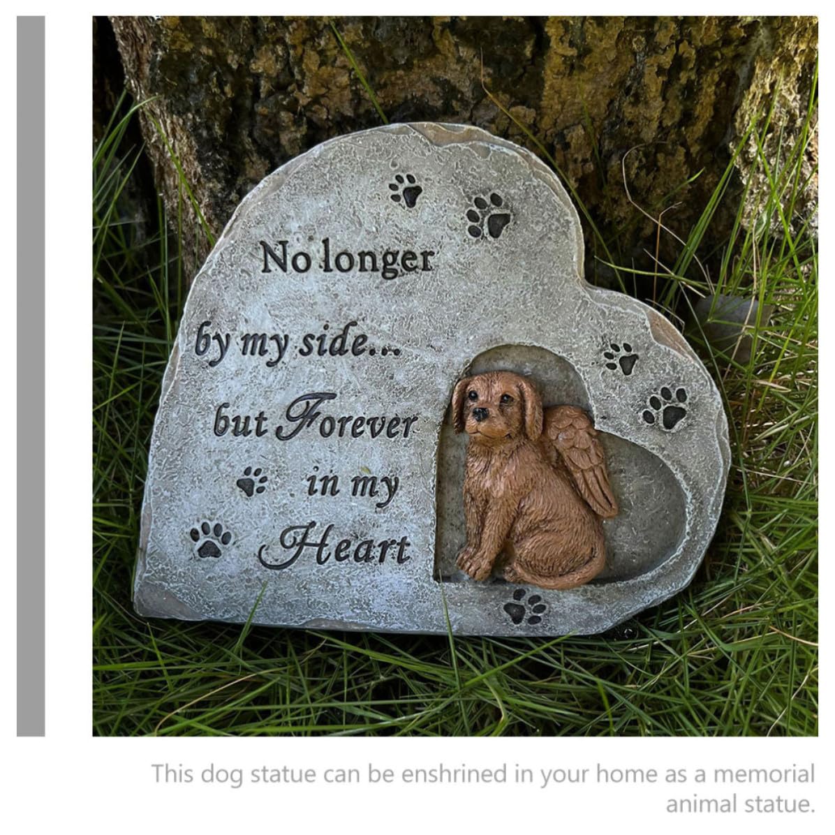 DOITOOL Pietra Commemorativa per Cane in Resina Resistente all'Usura a Forma di Cane, per Giardino e Cortile All'aperto, Monumento Memoriale per Animali Domestici