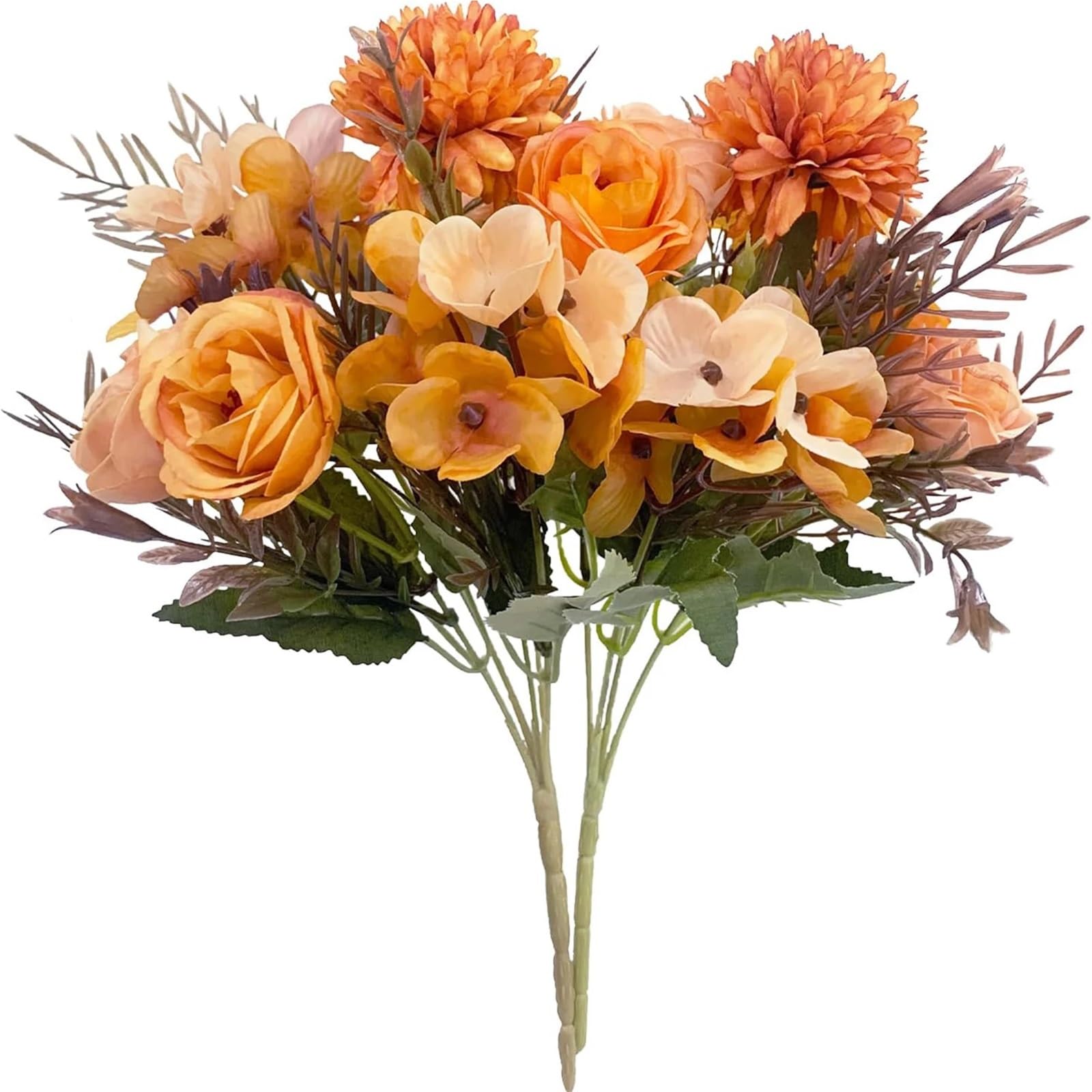 WHMWT 1/4pcs Silk Roses Artificial Flowers Wedding Home Festival Decora Bridal Bouquet Craft Scrapbook Wreath Diy Photography Prop Box(Orange,1 pc)