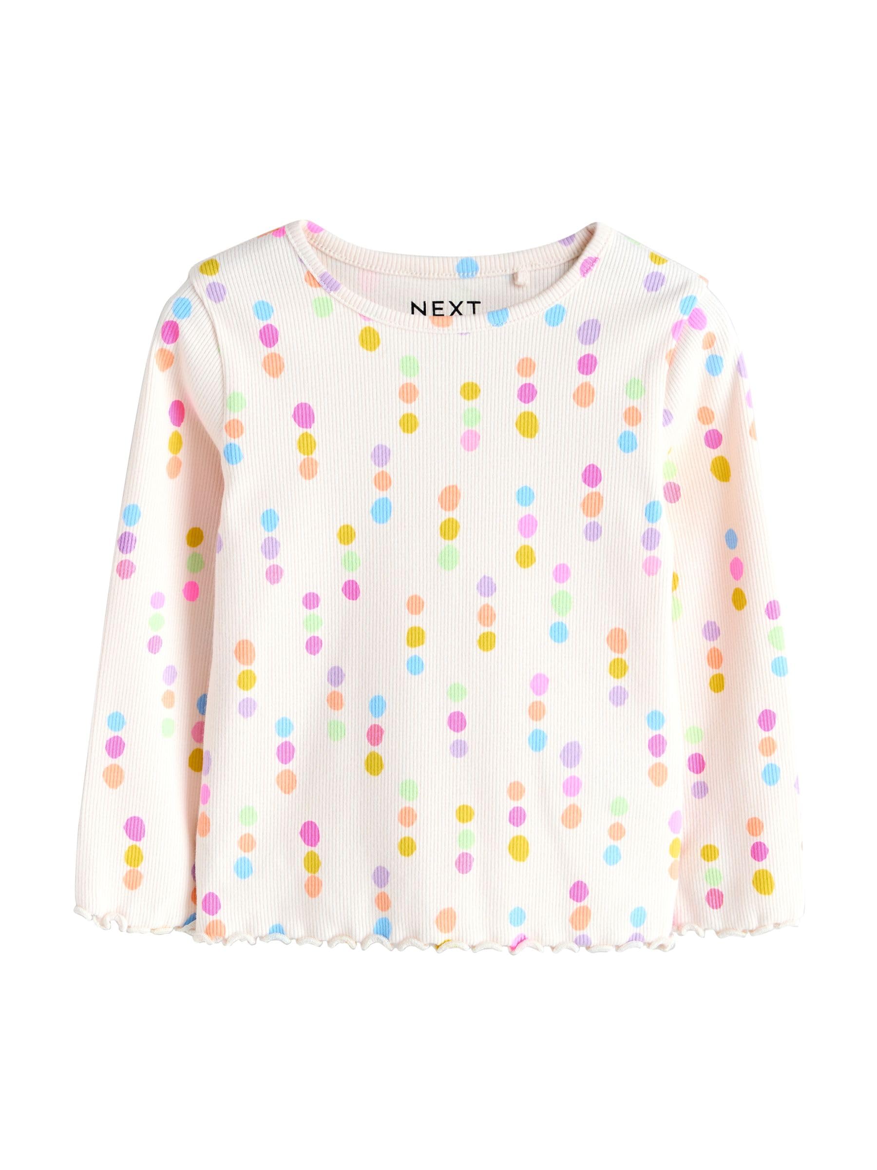 NEXT Fille Haut côtelé à Manches Longues, Lot de 5 | Coupe standard
