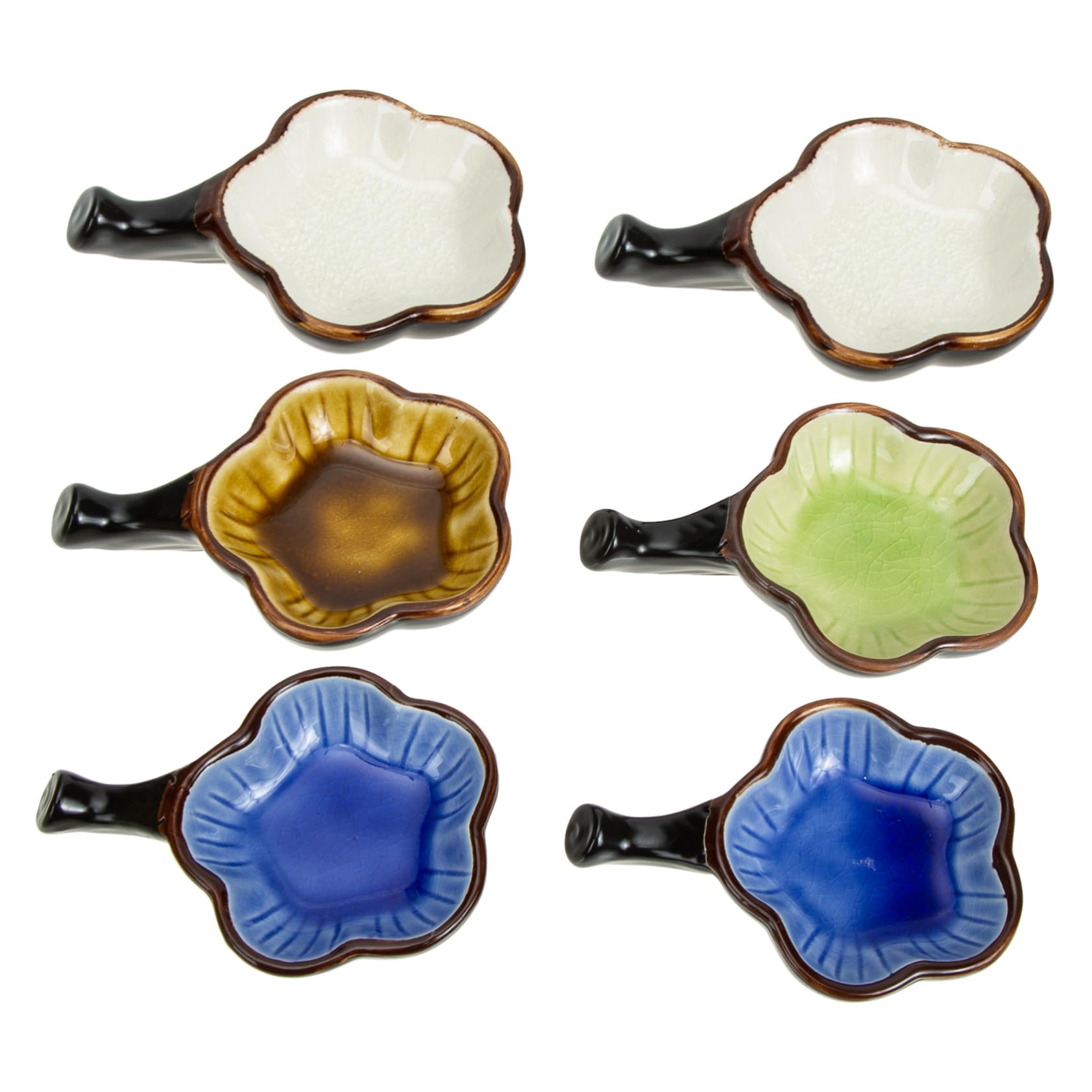 Lot de 6 Plateaux à Pinceaux en Céramique Émaillée, pour Lavage et Rangement des Pinceaux, Calligraphie et Sumi-e Couleur Aléatoire
