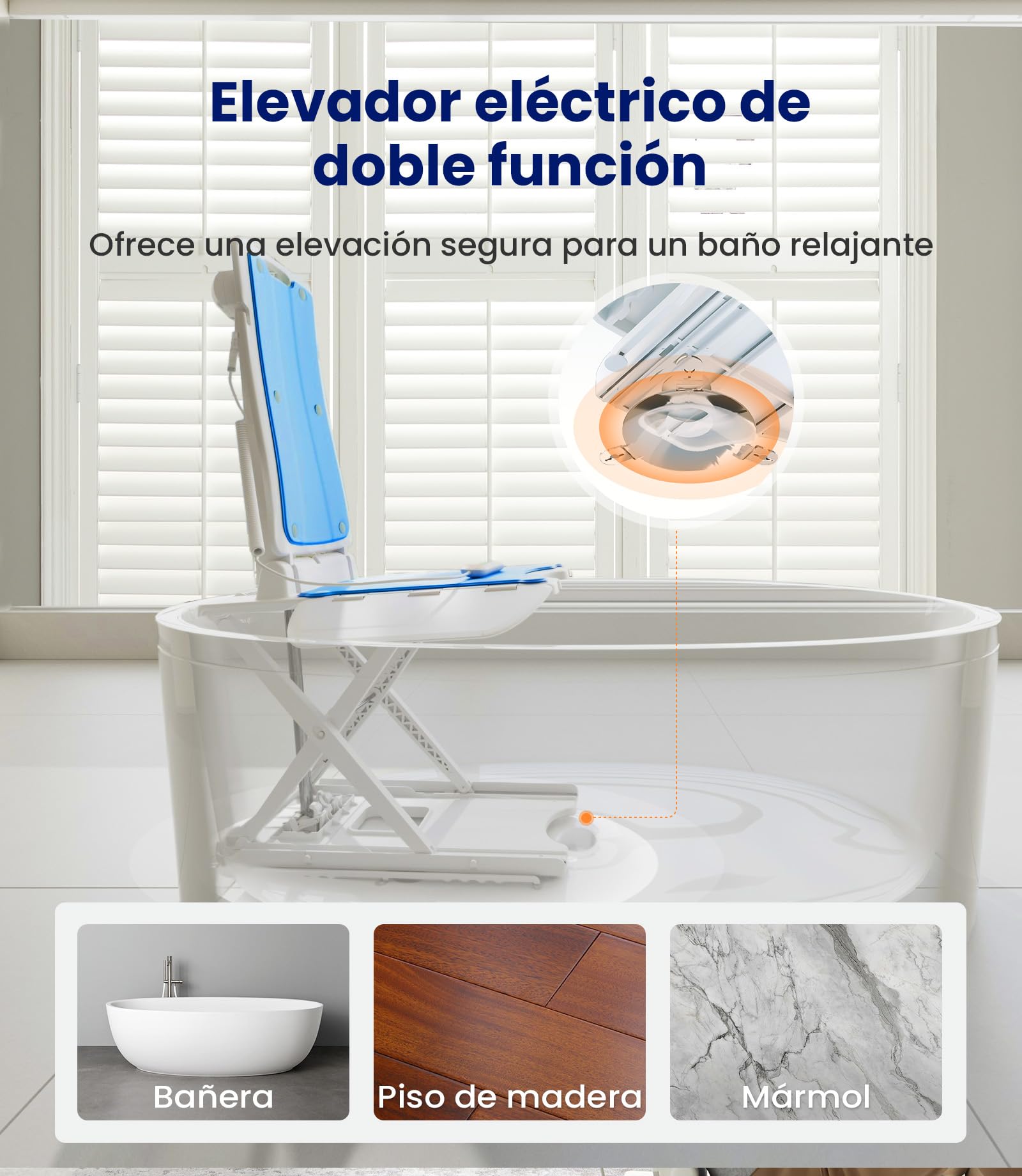 VOCIC Asientos de elevación eléctricos – Silla elevadora Multifuncional, Ajustable hasta 48 cm, Ayuda para levantarse del Suelo, Soporte hasta 136 kg, Ideal para Personas Mayores