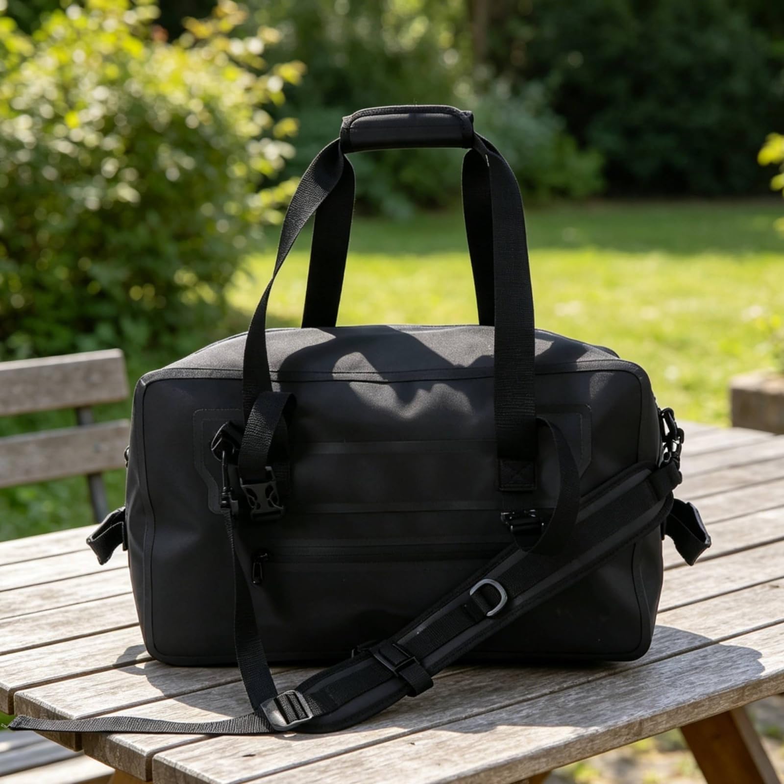 F Fityle Equipaje de Motocicleta Bolsa Trasera Maleta Mochila con Construcción Suave Impermeable y Cremallera Sellada Gran Capacidad y Fácil Traslado Adecuado, Negro, Negro, 40L