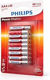 Pilha Alcalina Philips Aaa Com 16 Unidades 1,5v Tipo Palito - Embalagem Economica