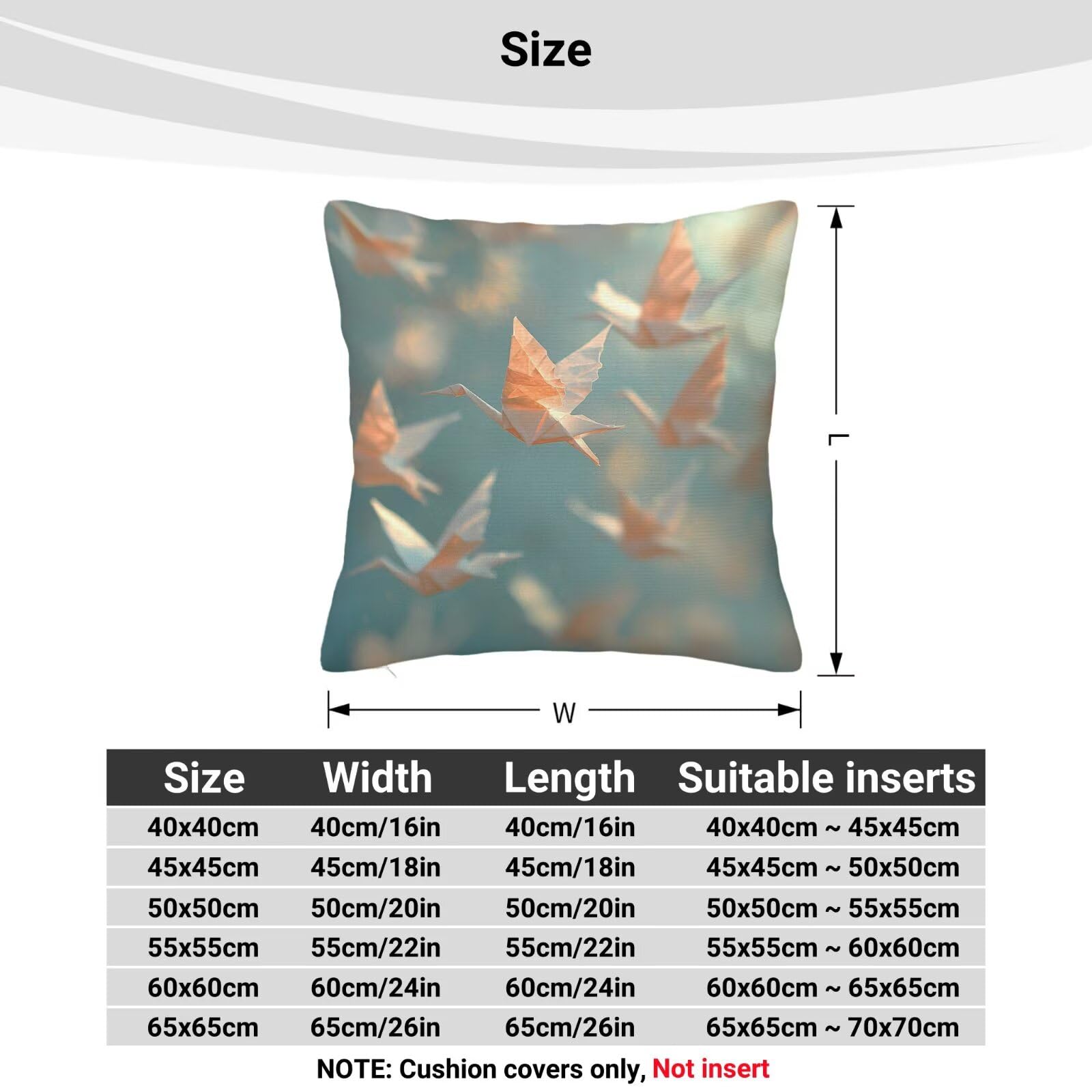 Housse Coussin 60x60cm, Lot de 4 Velours Housse de Coussin Plaine, Grues Papier Taie Oreiller Canape Doux avec Fermeture Eclair Caché, Carré Taie Oreiller Décoratifs Maison Canapé Salon Chambre J-56