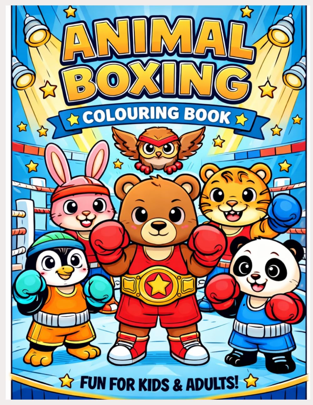 Animal Boxing Colouring Book: Fun for kids and adults
