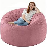 Vista 24 de Silla de Puf de 3 pies, Sillas de Puf Cómodas con Relleno de Espuma Viscoelástica, Sofá de Puf Esponjoso con Funda de Terciopelo Holandés, Sillas