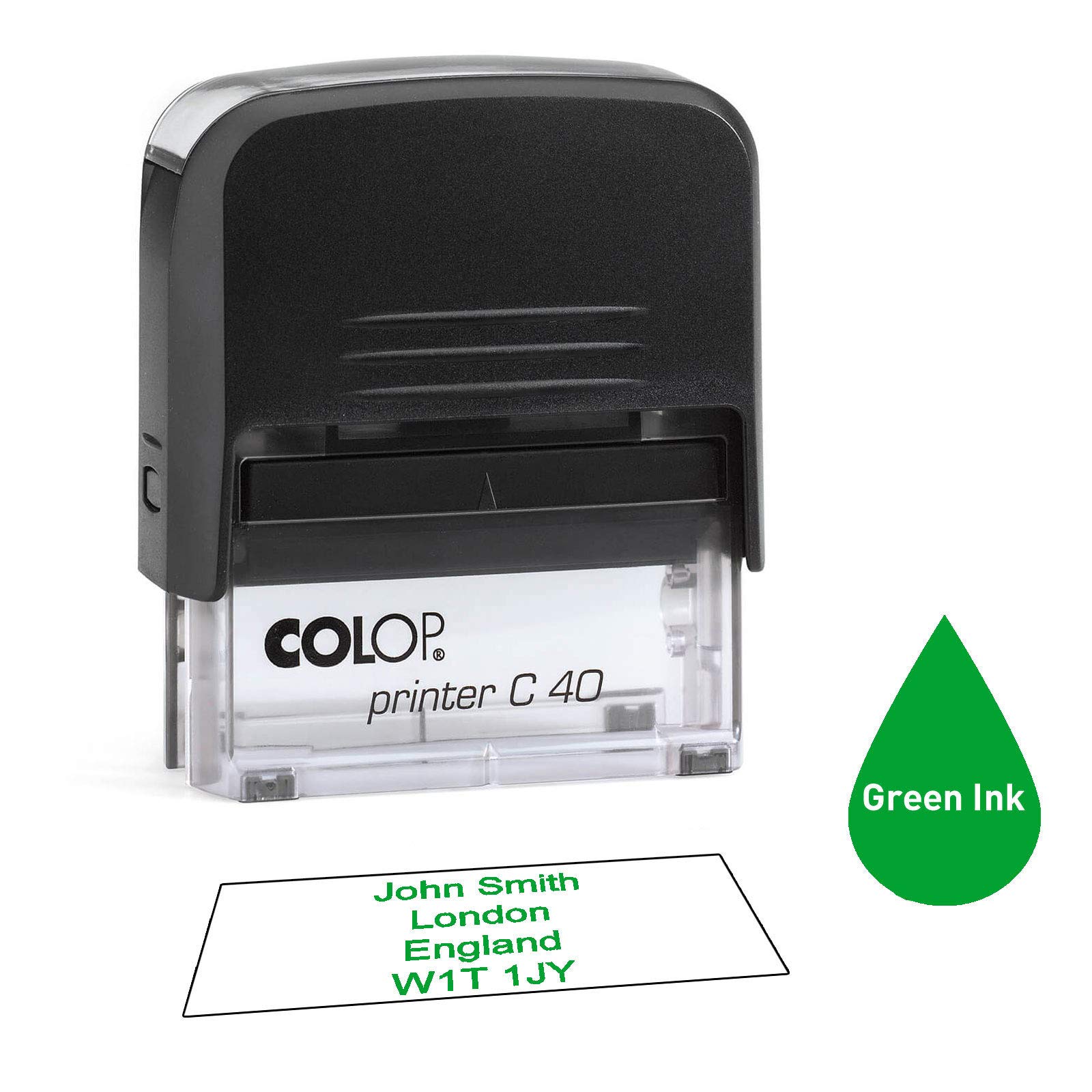 Colop C40 58 x 22mm - - Personalised Custom Made Self-Inking Business Address Rubber Stamp - Up to 5 Lines of Text Same Day Dispatch if Ordered Before noon