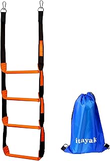 Boat Rope Ladder, 4 Step Heavy Duty 880lbs Strength Climbing Marine Rope Ladder with