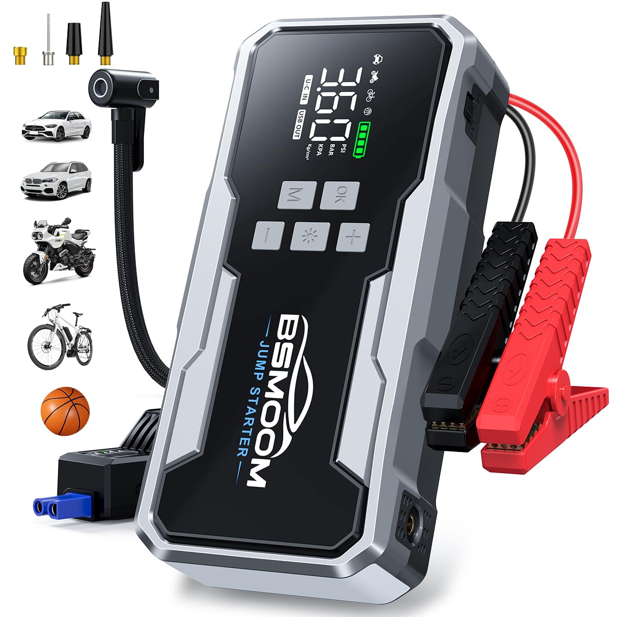 Jump Starter with Air Compressor 7000A 160PSI Portable Car Battery Jump Starter All Gas 10L Diesel 12V Portable
