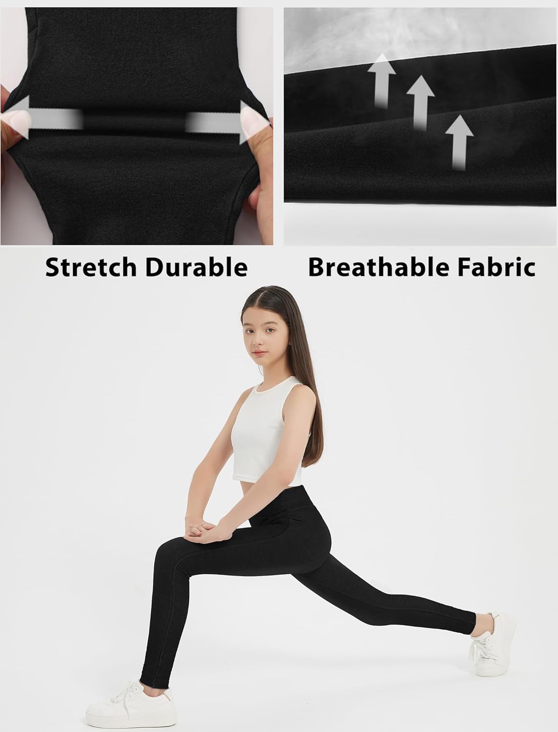 EXARUS Girls 3 Pack Jeggings Skinny/Flare Crossover Stretch Jeans High Waisted Pull on Casual School Pants Teens 8-14Y - Image 4