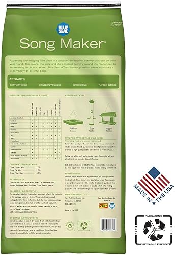 Miniatura 2 de Blue Seal Song Maker - Semillas de aves silvestres  Mezcla nutritiva, sin rellenos, atrae una variedad de aves  Bolsa de 20 libras