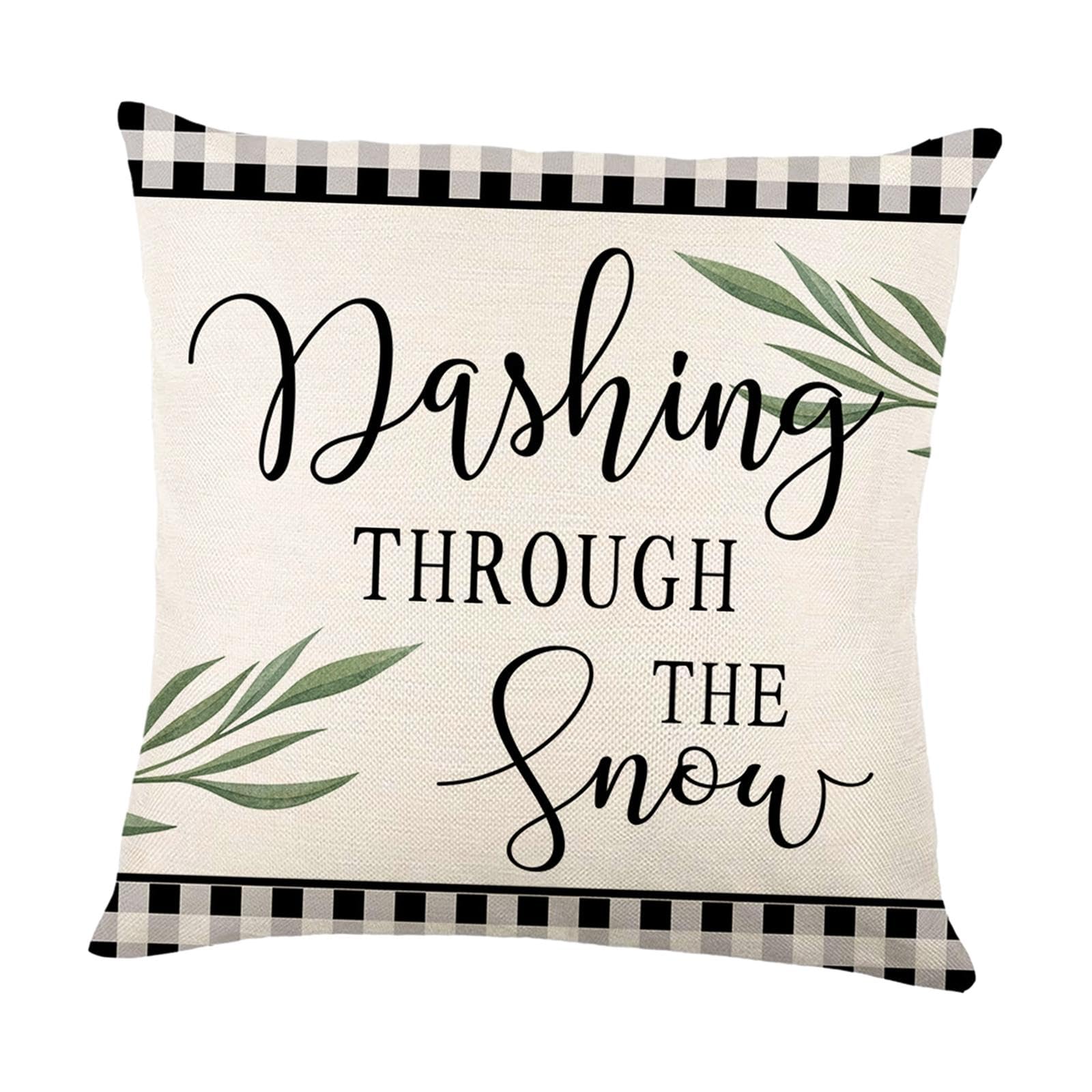 Housse de coussin Noël jetée décorative polyester lit et auto