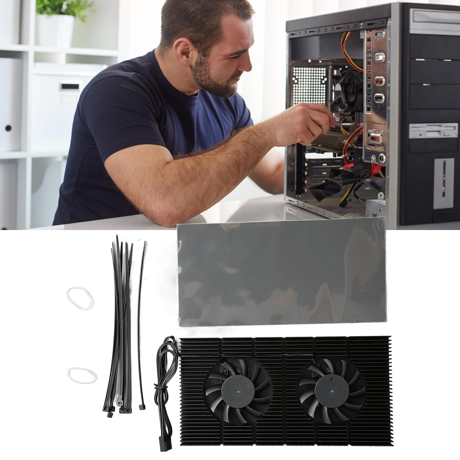 GPU Backplate Radiator Aluminum Alloy Fast Heat Sink 4 Pin Backplane Memory Cooler for RTX3090 3080 3070