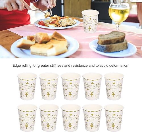 Miniatura 7 de 10 Pack of 250 ml Paper Cups with Communion Pattern in Spanish, Cups with Attractive Appearance Design of Thick Wall