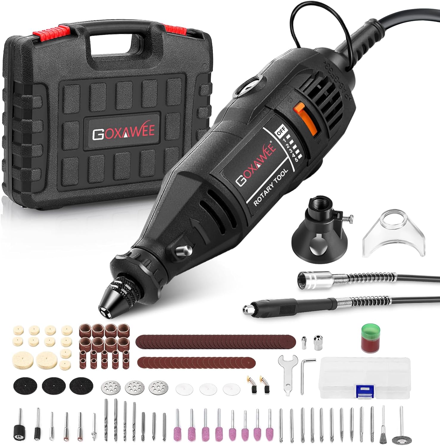 GOXAWEE Rotary Tool Kit with MultiPro Keyless Chuck