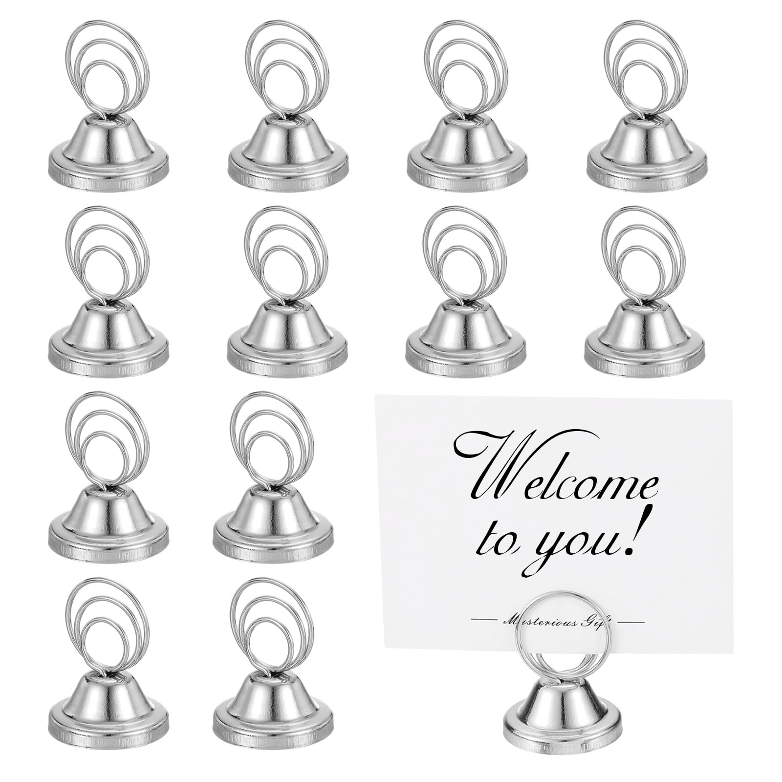 PATIKIL 12 Pack 1.57 Inch Table Number Holders, Weighted Base Place Card Holders Picture Stand Photo Sign Clips for Wedding Reception Restaurants,