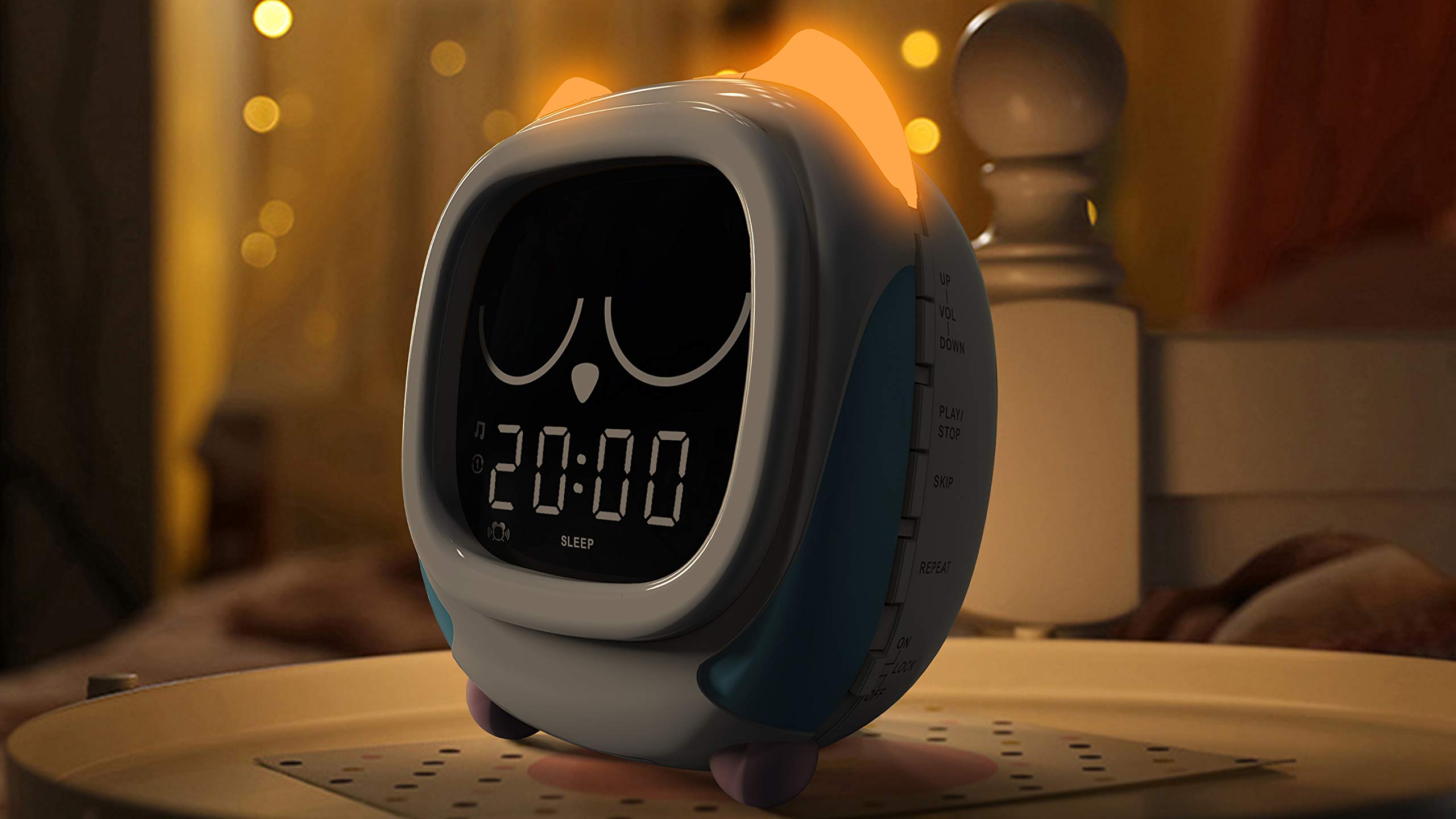 iTOMA Addo Enfants Lumière, Lampe De Chevet Simulation Lever du Soleil/Coucher De Soleil, Grandir Entraîneur De Montre pour Enfants, Blanc Bruit Réveil Réveil Hibou CKS912