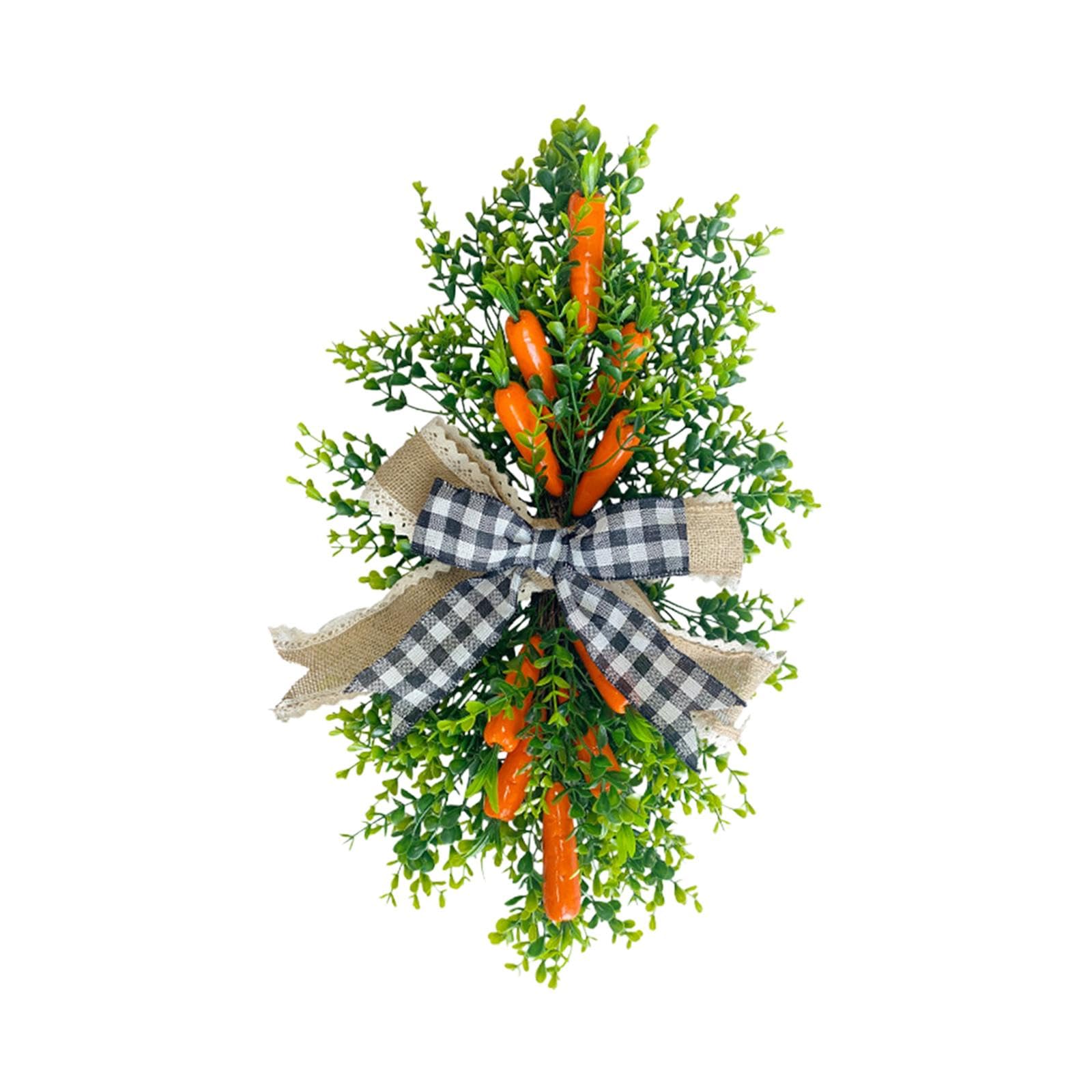 Generic Ghirlanda Pasquale Rustica con Fiori Delicati, Arco Carota