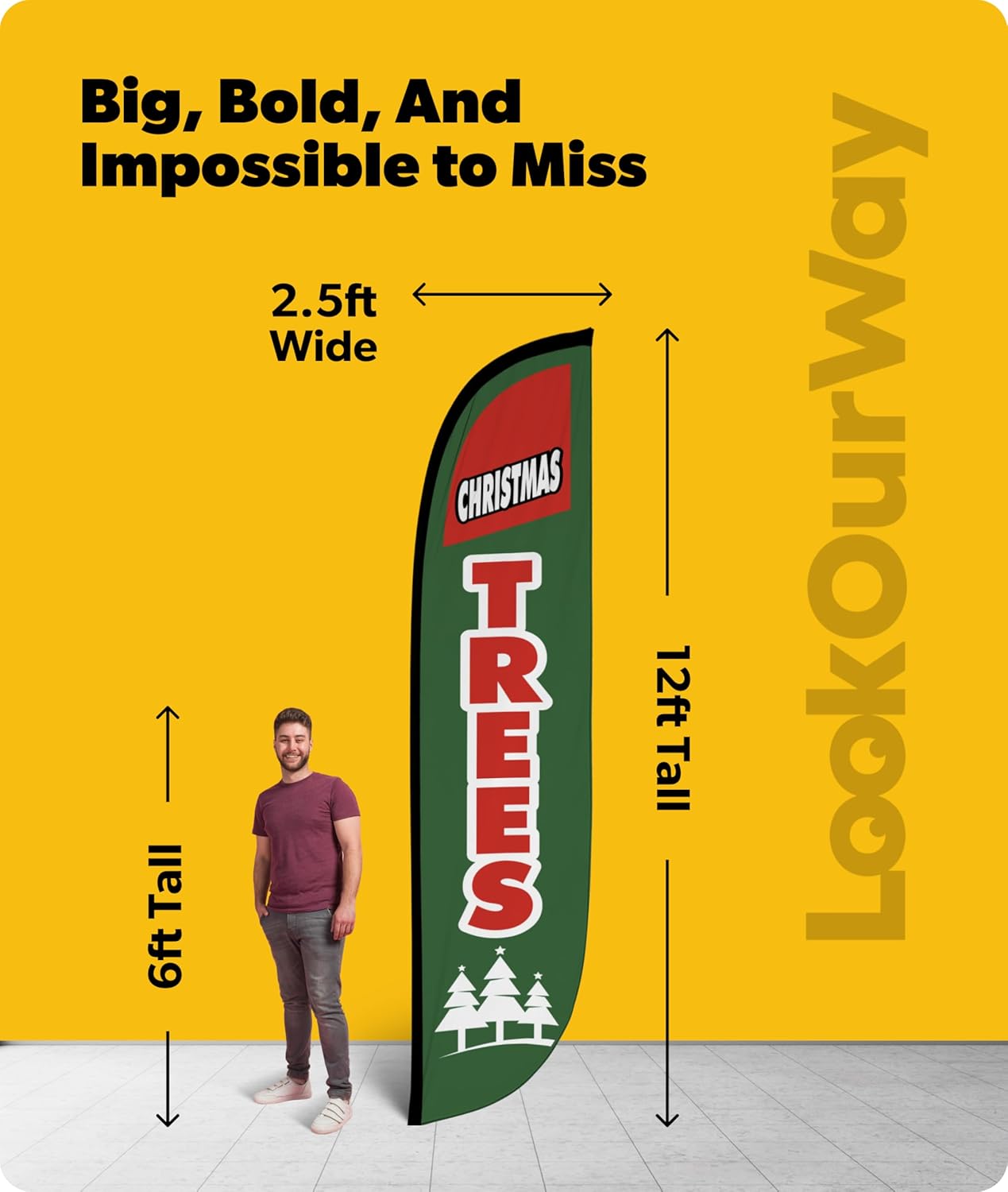 LookOurWay Holiday Themed Feather Flag, 12-Feet (Hardware Not Included)