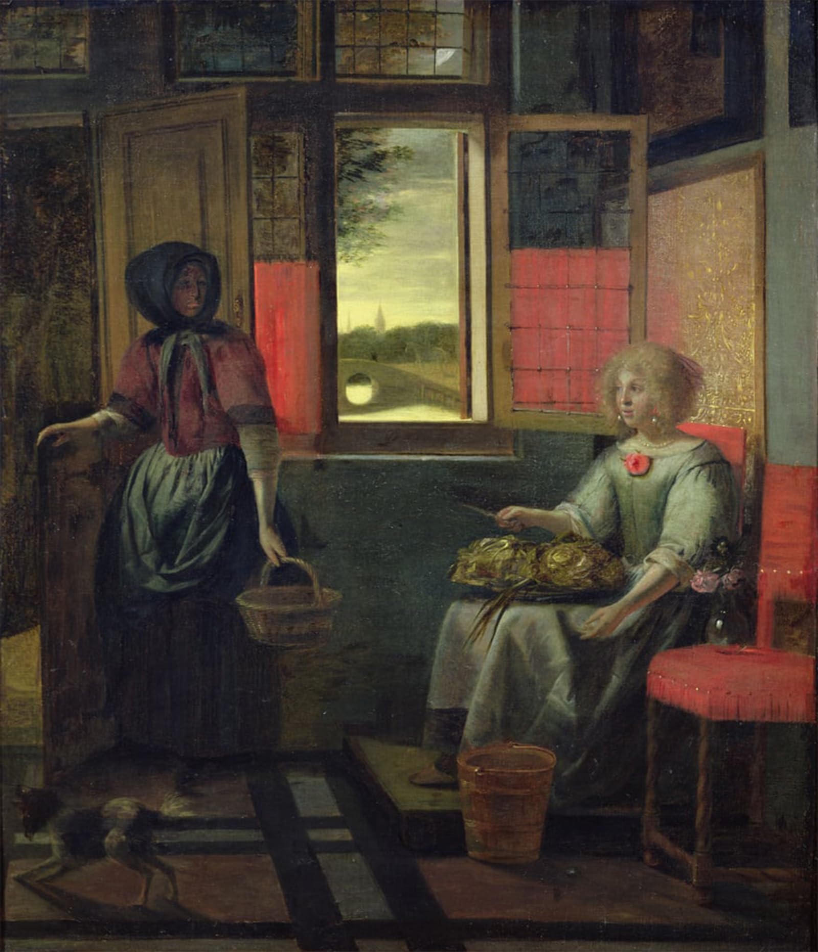 ARTXLXXBN Famous Print Painting Colorful Art Print a Dutch Interior by Pieter De Hooch Canvas Art Decorations for Home Decor 60x90cm
