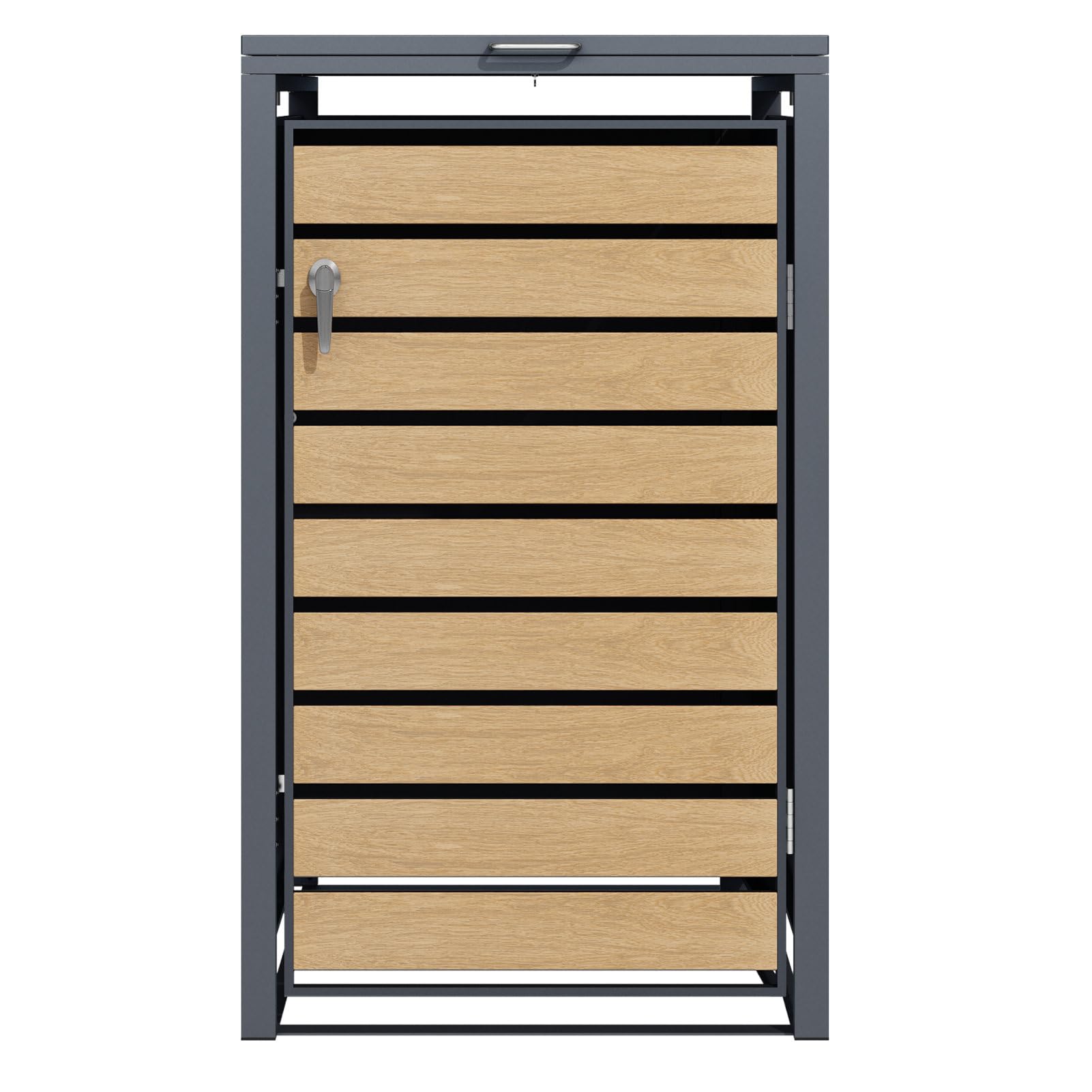SCHARTEC® Mülltonnenbox anthrazit mit Holz-Design erweiterbar 240l Mülltonnenverkleidung Mülltonnen Sichtschutz Unterstand