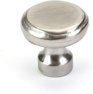 MNG Hardware 84328-1.25 Inch Riverstone Button Cabinet Hardware Knob - Satin Nickel