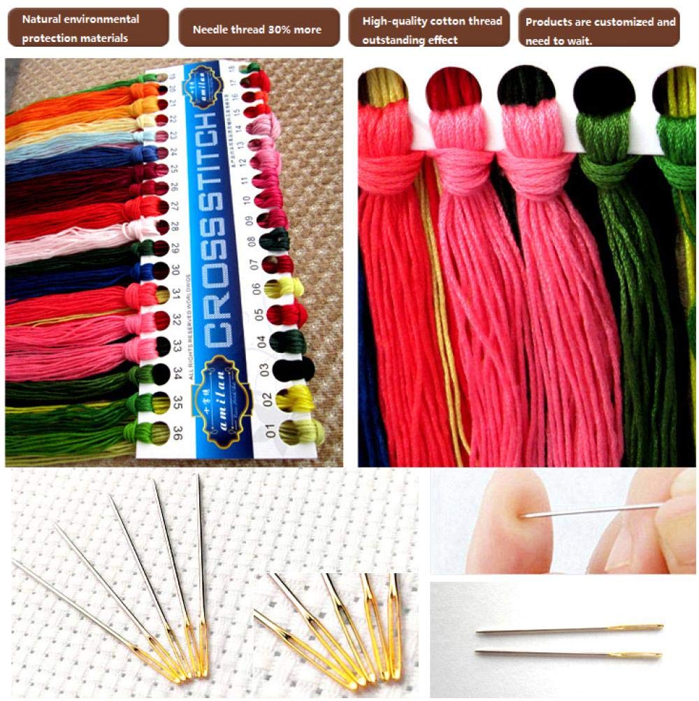 NA/ Kit da Ricamo per Adulti con Set da Ricamo per tappezzeria Set da Ricamo per Giardino Giapponese 30x40 cm, Mezzo Punto Include Filo di Cotone Multistrato [] Bordado con aguja 5D HD cod 868