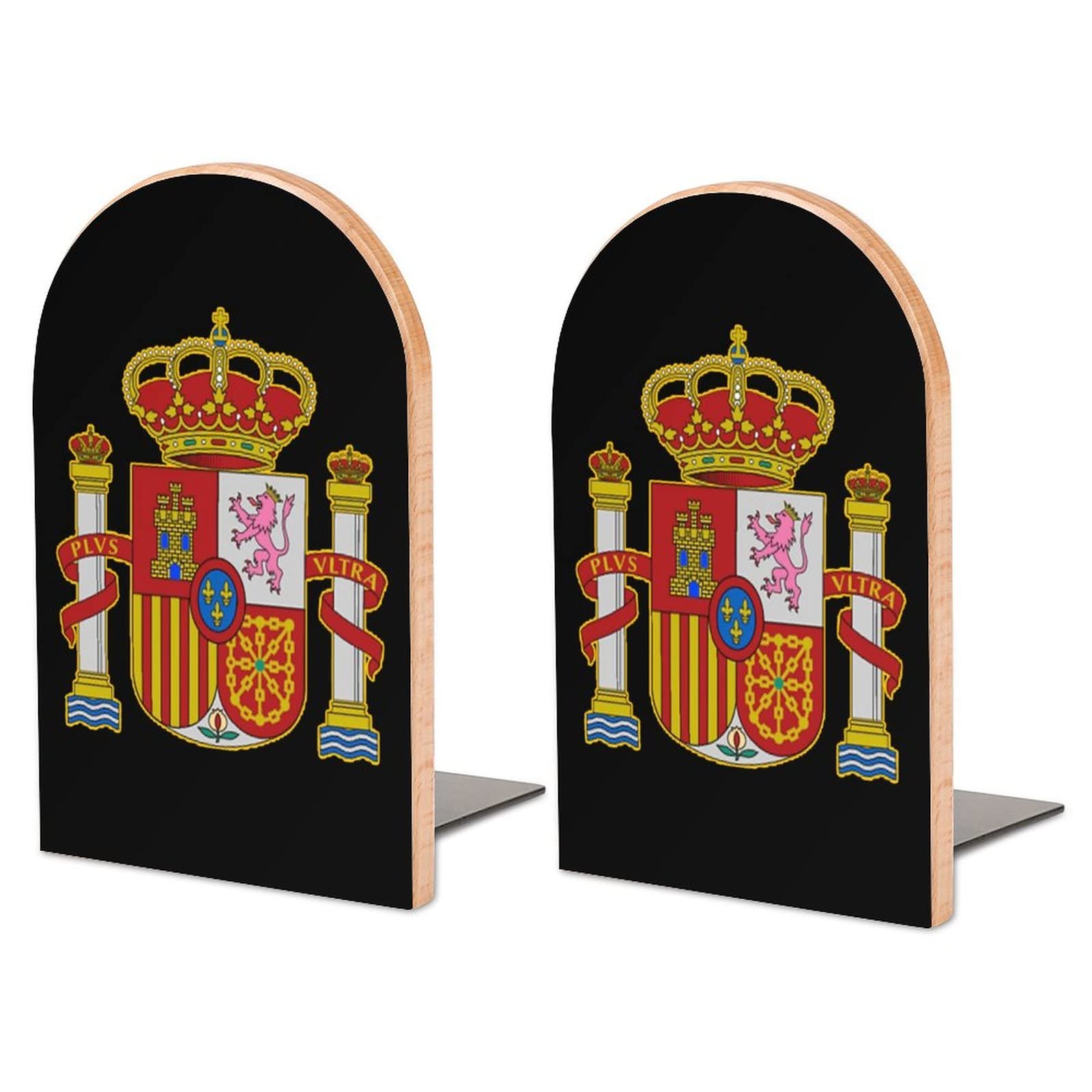 Spanish Flag Bookends Heavy Duty Book Stand 1 Pair for Home Office Shelves Decorative