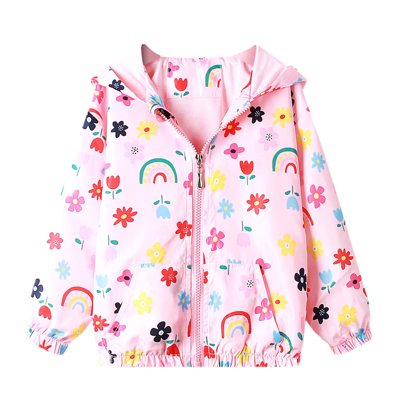 Jacke für Kinder Mädchen mit Kapuzen Sweatjacke Mantel Kapuzenjacke Gefütterte Winddicht Windjacke Sommer Frühling Herbst Licht Übergangsjacke Wanderjacke Outwear Jacken 1-7 Jahre