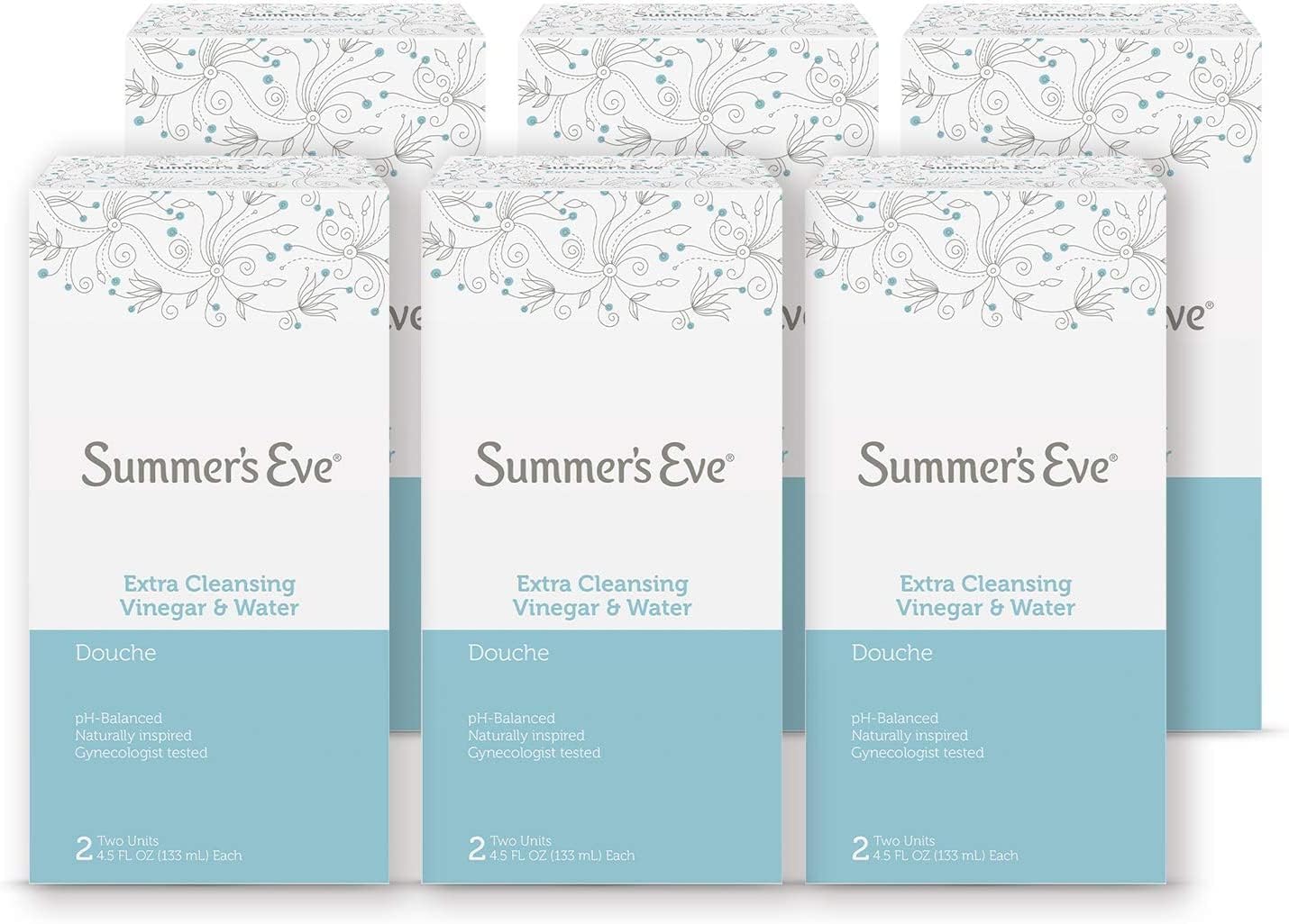 Summer's Eve Feminine Cleansing Douche, Variety Pack, Island Splash (4ct), Extra Cleansing Vinegar and Water (4ct) (2 of each)