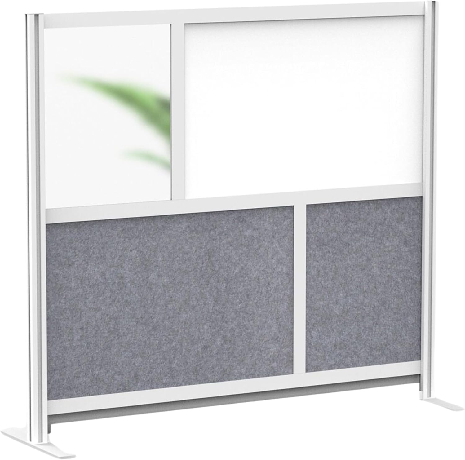 FSE 373-MW-5348-FWCG Modular Room Divider Wall System - 53" x 48" Starter Wall - Silver Frame, Whiteboard