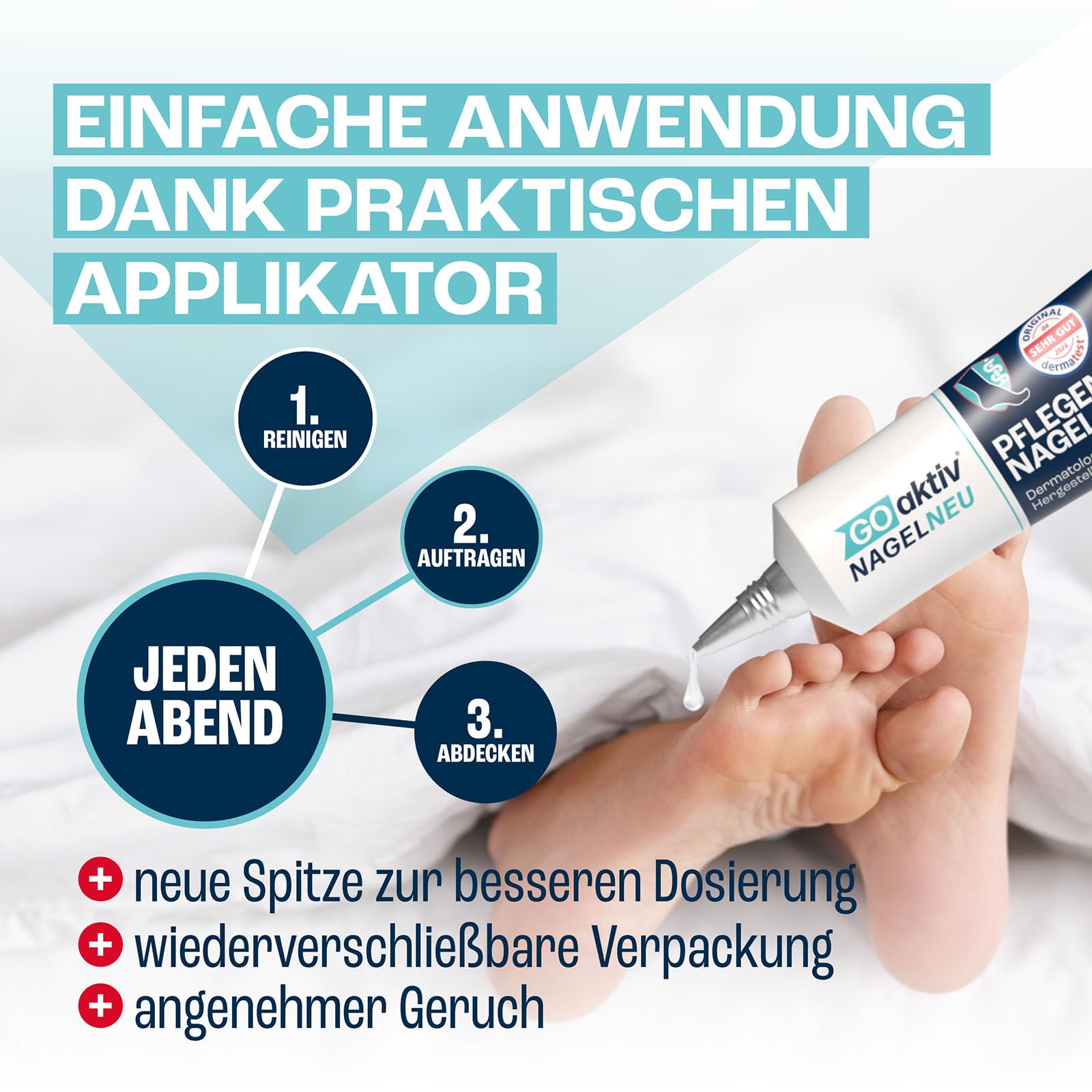 GOaktiv® NAGELNEU | Pflegendes Nagelgel | Zum Aufbau geschwächter Nägel und zur unterstützenden Pflege bei Pilzbefall | 5 x 10 ml